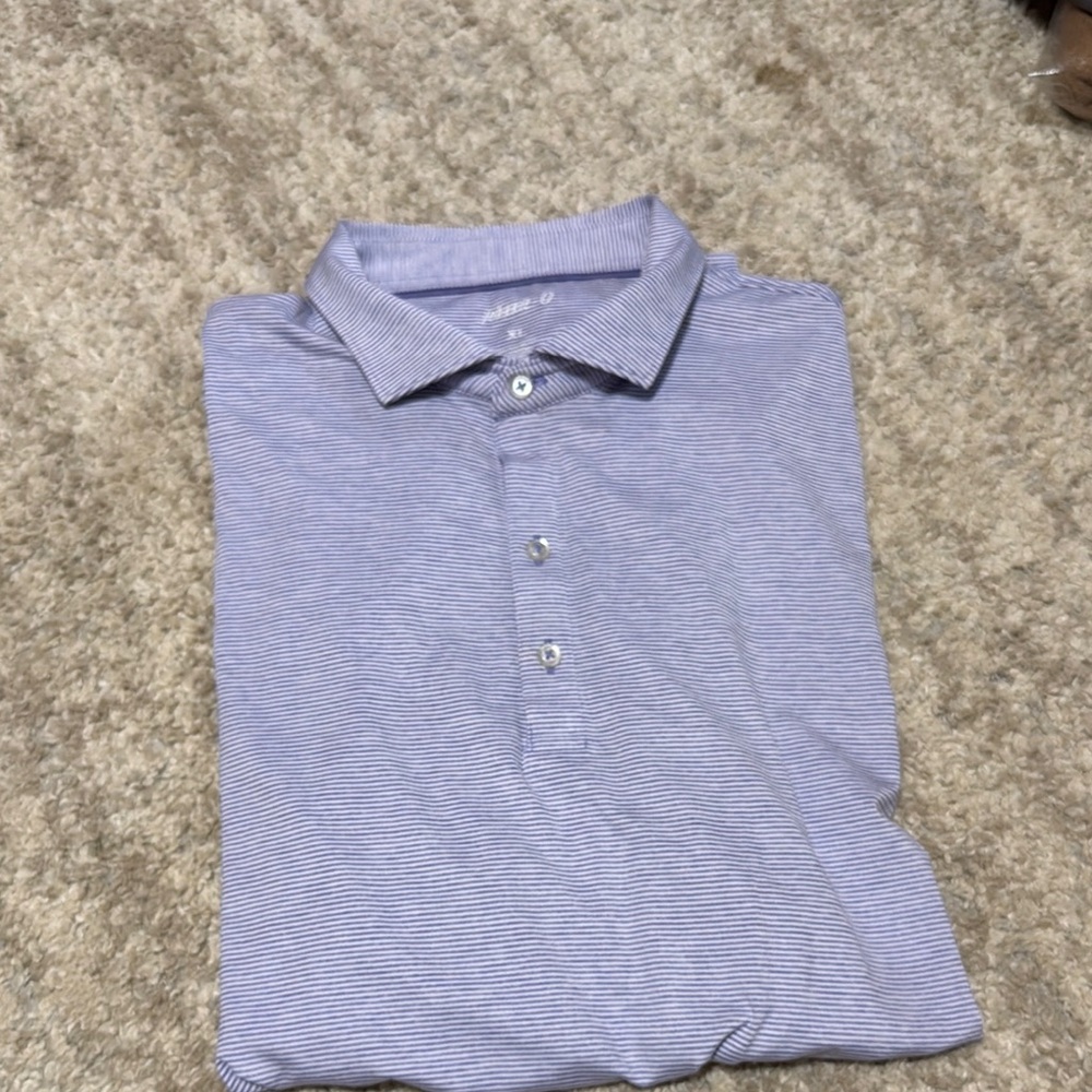 Men's Blue Striped Polo Shirt